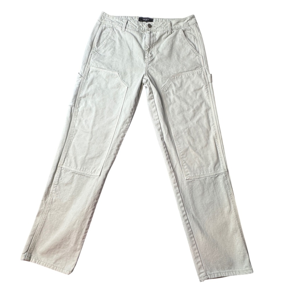 Forever 21 Jeans Mens 32x29 Green Carpenter Double‎ Knee Utility Canvas Workwear
